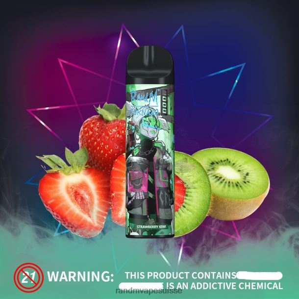 RandM Tornado Dispositif de vape de contrôle du flux d'air 8000 1 pièce fraise-kiwi BXPBLD250 RandM Tornado Online Shop