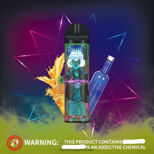 RandM Tornado Dispositif de vape de contrôle du flux d'air 8000 1 pièce pina colada BXPBLD252 RandM Vape Genève