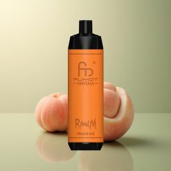 RandM Fumot Shisha 10000 Puffs Glace à la Pêche avec 0,5% de Nicotine et Batterie 850 mAh
