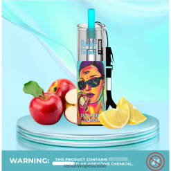 RandM Tornado 10000 plus dispositif de vape de contrôle du flux d'air 1 pièce citron pomme rouge BXPBLD80 RandM Tornado Online Shop